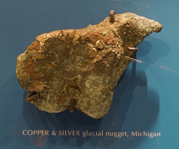 Float copper nugget with silver from Michigan